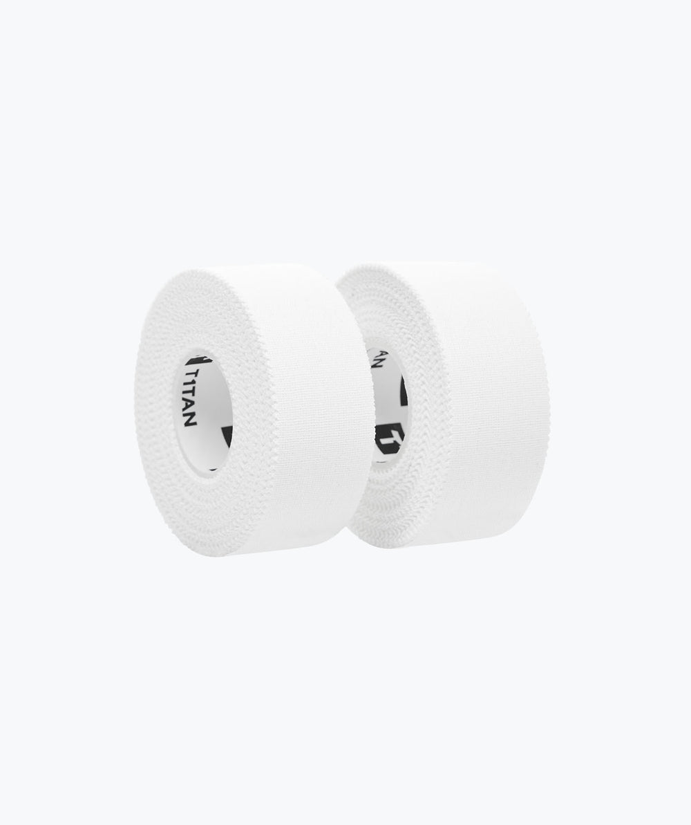 2 Rotoli Nastro Atletico Incrociato, 5 cm x 7 m Nastro Atletico con Croce Cristiana Bordi Seghettati Nastro da Polso Sportivo in Cotone per Atleti di Ginnastica in Tutti Gli Sport (Bianco